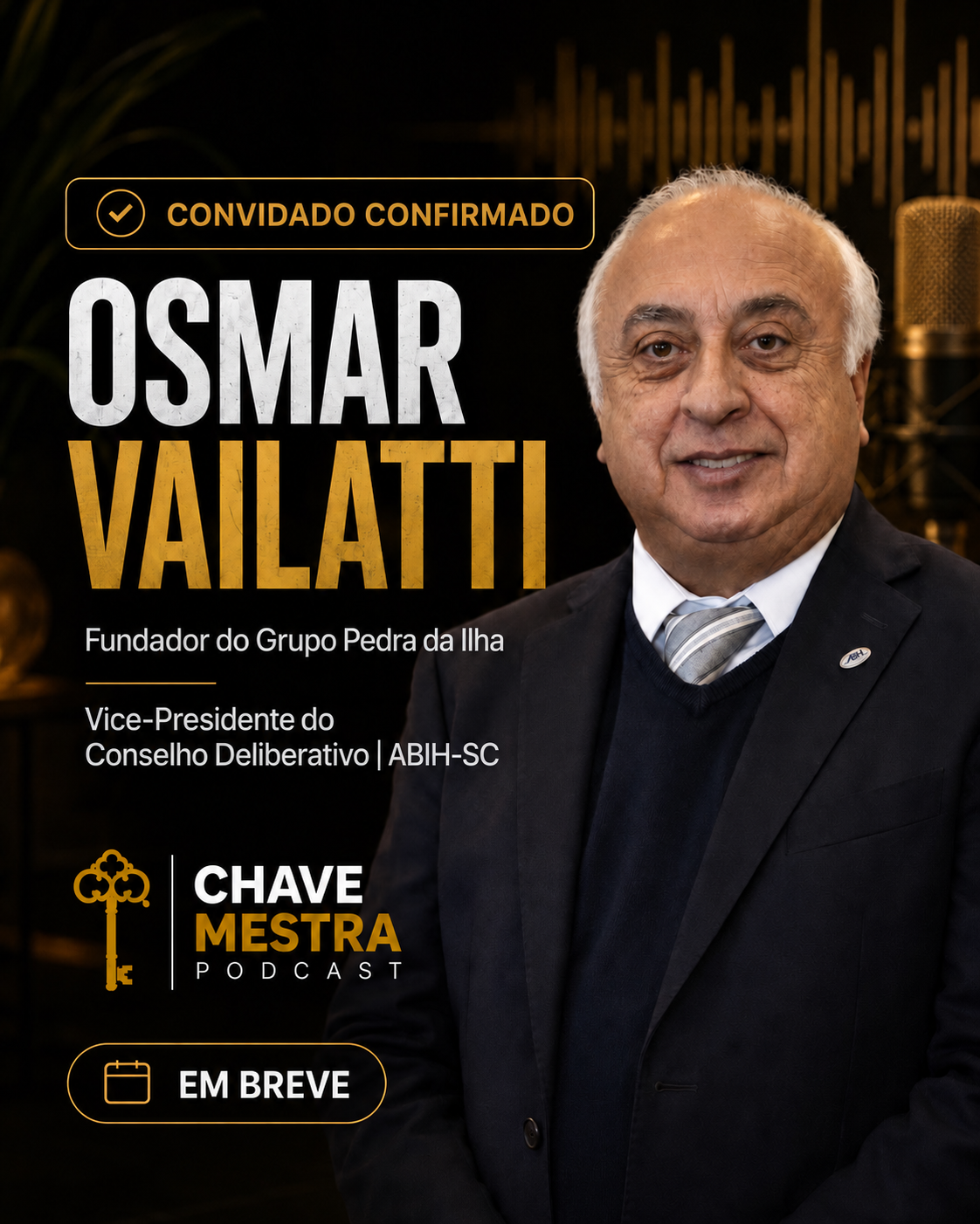 Arte oficial do convidado do Chave Mestra Podcast: Osmar Vailatti