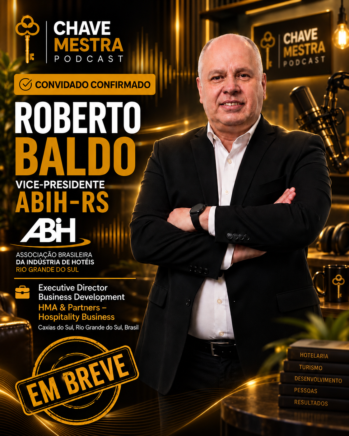 Arte oficial do convidado do Chave Mestra Podcast: Roberto Baldo